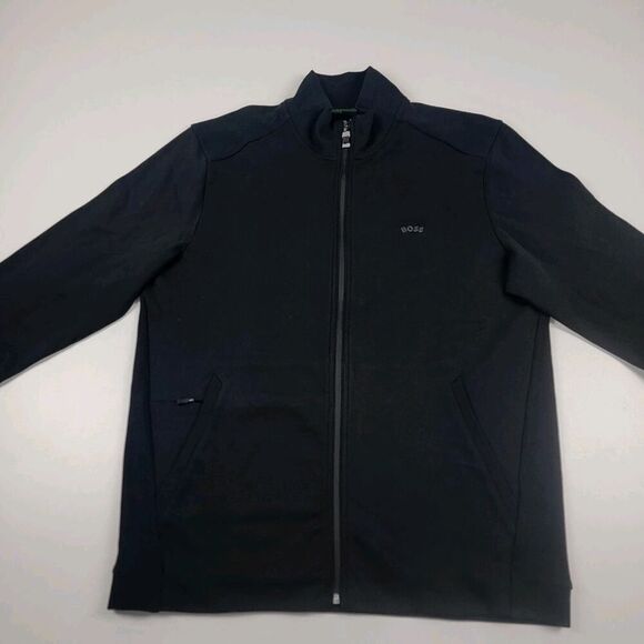 Hugo Boss Jacket Men's Large Black Full Zip Long Sleeve Stretch Casual - Picture 4 of 15
